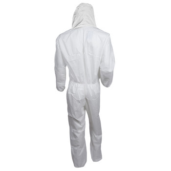 Ansell KleenGuard Overoles resistentes a productos químicos A30 46113 - tamaño Grande - Microfuerza - Blanco