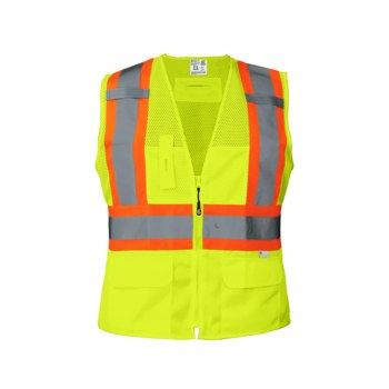 Global Glove FrogWear GLO-W0037 Chaleco de alta visibilidad GLO-W0037 LG - tamaño Grande - Poliéster - Amarillo/verde reflectante - ANSI clase 2 - glo-w0037 lg