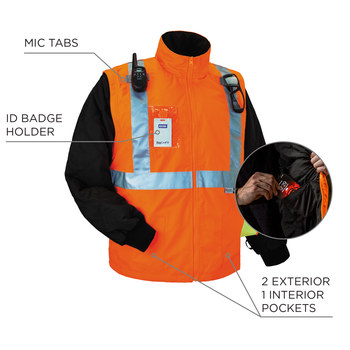 Ergodyne GloWear 8287 Chaqueta para condiciones frías 25514 - tamaño Grande - Poliéster - Naranja