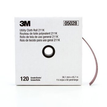 3M Rollo 05028 - 1 1/2 pulg. x 50 yd - Óxido de aluminio - 120 - Fina