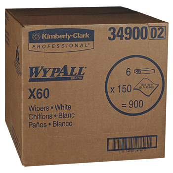 Kimberly-Clark Wypall X60 Limpiador 34900, Hydroknit, - 12.5 pulg. x 16.8 pulg. - Blanco