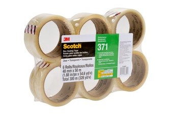 3M Scotch 371 Transparente Cinta de sellado de cajas - 48 mm Anchura x 50 m Longitud - 1.8 mil Espesor - 68802