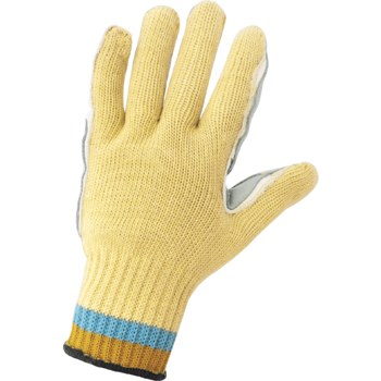 Global Glove K300LF Gris/Amarillo Grande Kevlar/Cuero Guantes resistentes a cortes - k300lf lg