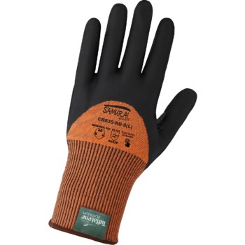 Global Glove Samurai Glove Naranja de alta vis. 2XG Tuffalene Platino UHMWPE Tuffalene Platino UHMWPE Guantes resistentes a cortes - Pulgar reforzado - cr835-rd 2x