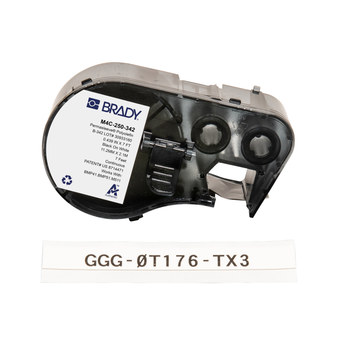 Brady PermaSleeve M4C-250-342 Tubo termocontraíble - 7 pies - Poliolefina - Negro sobre blanco