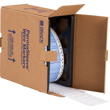 Imágen de Brady Permasleeve Blanco Termocontraíble, Autoextinguible Transferencia térmica PS-375-2-WT Manga para impresora de transferencia térmica troquelada (Imagen principal del producto)