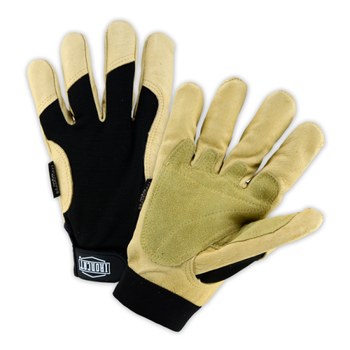 West Chester Ironcat 86355 Negro/Amarillo Grande Poliéster Grano Piel de cerdo Guante para condiciones frías - Pulgar montado - acabado Liso - Longitud 9 pulg. - 662909-029331