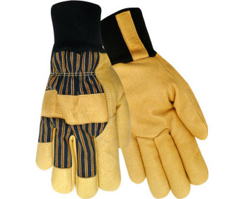 Imágen de Red Steer 59260 Negro/Amarillo Grande Cuero Grano Piel de cerdo Cuero Guante para conductor (Imagen principal del producto)