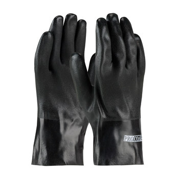 Imágen de PIP Procoat 58-8120DD Negro Universal PVC Apoyado Guantes resistentes a productos químicos (Imagen principal del producto)