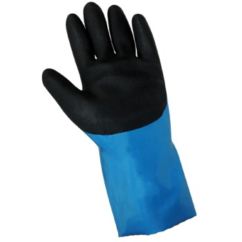 Global Glove FrogWear 2360 Azul/Negro Grande PVC/Nitrilo Guantes resistentes a productos químicos - Longitud 12 pulg. - 2360 lg