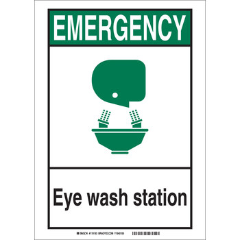 Imágen de Brady B-302 Poliéster Rectángulo Cartel de lavado de ojos 119192 (Imagen principal del producto)