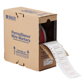 Imágen de Brady Permasleeve Blanco Termocontraíble Transferencia térmica HX-500-150-WT Manga para impresora de transferencia térmica troquelada (Imagen principal del producto)