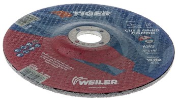 Weiler Tiger Disco de corte y esmerilado 57109 - 6 pulg. - Óxido de aluminio - 30 - S