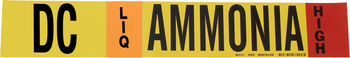 Imágen de Brady Negro/Naranja/Rojo/Blanco sobre amarillo Vinilo 90402 Marcador de tubería autoadhesivo (Imagen principal del producto)