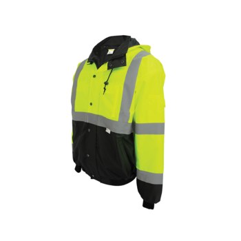 Global Glove FrogWear HV Chamarra Bomber De Invierno GLO-EB1-M - tamaño M - Poliéster Oxford 300D - Negro/Amarillo Alta-Vis - 02050