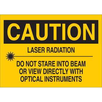 Imágen de Brady B-401 Poliestireno Rectángulo Amarillo Inglés Cartel/Etiqueta de peligro de láser 22588 (Imagen principal del producto)