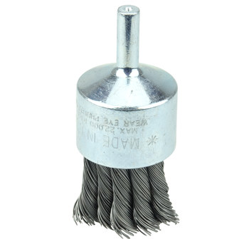 Weiler Wolverine Acero Cepillo de copa - Accesorio Vástago sin rosca - Diámetro 1 pulg. - Diámetro de la cerda 0.020 pulg. - Tipo de paquete: en caja - 36251