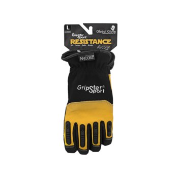 Global Glove Gripster Sport AC2008SC Oro/Negro Grande Cuero Piel de cabra Guantes resistentes a cortes - 816368-02685