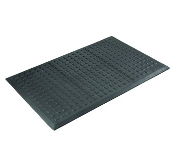Wearwell Rejuvenator Tapete antifatiga 502.58x2x5BK - 2 pies x 5 pies - Uretano - Cuadrados elevados - Negro - 00292