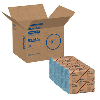 Kimberly-Clark Wypall L10 Limpiador 05123, Papel, - 9.1 pulg. x 10.25 pulg. - Azul