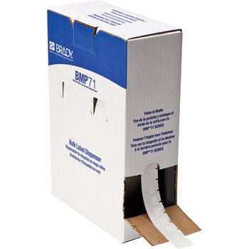 Brady M710 BM-18-427 Etiquetas autolaminables para cables y alambres - 0.75 pulg. x 1 pulg. - Vinilo - Blanco, transparente - B-427