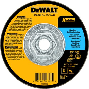 Imágen de DEWALT Rueda de corte 18780 (Imagen principal del producto)