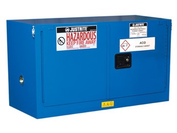 Justrite Sure-Grip EX Gabinete de almacenamiento de material peligroso Piggyback 861728 - 17 gal - Azul real - 15456