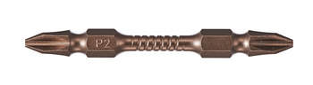 Vega Tools Impactech R2 + R2 Cuadrado Punta doble Broca impulsora P165R2R2B - Acero S2 Modificado - 2 9/16 pulg. Longitud - Bronce Gunmetal acabado - 02172