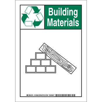 Imágen de Brady B-555 Aluminio Rectángulo Blanco Inglés Letrero de reciclaje 129363 (Imagen principal del producto)