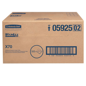 Kimberly-Clark Wypall X70 Limpiador 05925, Hydroknit, - 12.5 pulg. x 23.5 pulg. - Blanco