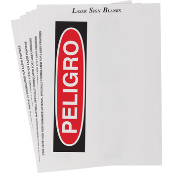 Imágen de Brady Negro/Rojo sobre blanco Escribible Poliéster Inyección de tinta, Láser 12930 Etiqueta imprimible láser/de inyección de tinta (Imagen principal del producto)