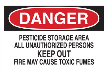 Imágen de Brady B-302 Poliéster Rectángulo Blanco Inglés Cartel de almacenamiento de plaguicidas 84430 (Imagen principal del producto)