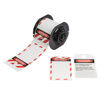 Imágen de Brady Rojo sobre blanco Exterior Poliéster Transferencia térmica B30-255-851OSHADSF Etiquetas predimensionadas para impresoras (Imagen principal del producto)