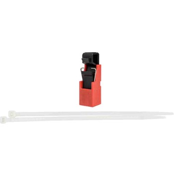 Brady TAGLOCK Rojo Nailon reforzado con fibra de vidrio Dispositivo de bloqueo de disyuntor 148696 - Ancho 0.934 pulg. - Altura 0.74 pulg. - 754473-58186