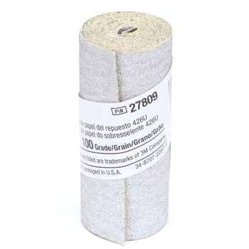 3M Stikit Rollo de lijado 27809 - 2 1/2 pulg. x 55 pulg. - Carburo de silicio - 100 - Fina
