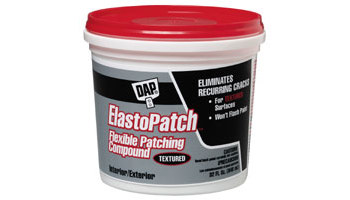Dap Elastopatch Rellenador Blanco Pasta 1 qt Cubo Compuesto de parche flexible y texturizado (RTU); blancuzco - 12288