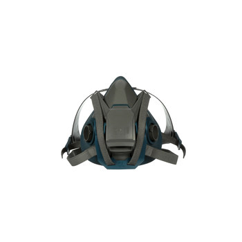 3M 6500 Series Rugged Comfort Quick Latch 6503QL Gray/Teal Large Nylon/Silicone Half Mask Facepiece Respirator - 051131-49492