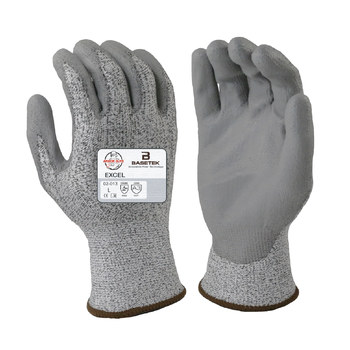 Armor Guys Basetek Excel 02-013 Gris Grande Basetek/poliuretano Guantes resistentes a cortes - Longitud 9.8 pulg. - 02-013-l