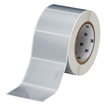 Imágen de Brady Plateado Manipulación evidente Vinilo metalizado Transferencia térmica THT-19-362-1 Rollos de etiquetas para impresora de transferencia térmica troquelados (Imagen principal del producto)