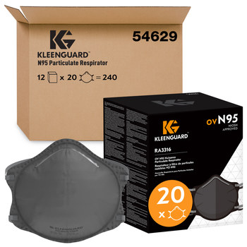 Kimberly-Clark KleenGuard 3300, RA3316 N95 Copa moldeada Respirador de partículas 54629 - tamaño Estándar - Gris