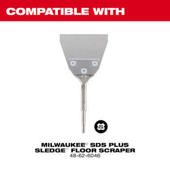 Milwaukee SDS PLUS SLEDGE Metal Kit de recambio de rascador de suelo - longitud de 4.38 pulg. - ancho de 5 pulg. - 48-62-1914