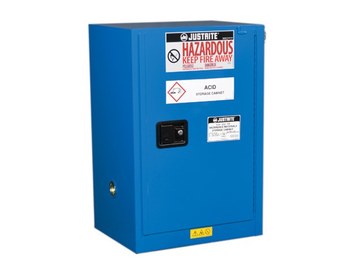 Justrite ChemCor Gabinete de almacenamiento de material peligroso Compac 86122821 - 12 gal - Azul real - 16490