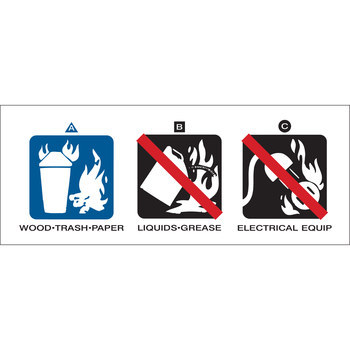 Imágen de Brady Negro/Azul sobre blanco Etiqueta del extintor (Imagen principal del producto)