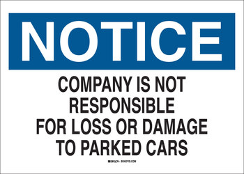 Imágen de Brady B-555 Aluminio Rectángulo Blanco Inglés Cartel de seguridad de estacionamiento 43401 (Imagen principal del producto)