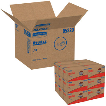 Kimberly-Clark WypAll L10 Limpiador 05320, Papel, - 9 pulg. x 10.25 pulg. - Blanco