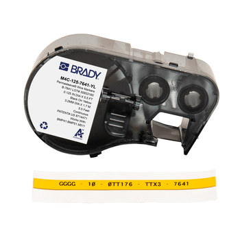 Brady PermaSleeve M4C-125-7641-YL Tubo termocontraíble - 5.5 pies - Poliolefina - Negro sobre amarillo
