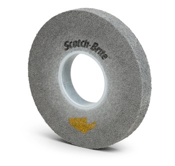 3M Scotch-Brite Convoluto Carburo de silicio Duro Rueda de desbaste - Fina grado - Accesorio Eje - Diámetro 8 pulg. - Agujero Central 3 pulg. - Grosor 3/8 pulg. - 94933