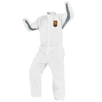 Ansell Kleenguard Overoles resistentes a productos químicos A30 46137 - tamaño 4XG - Microfuerza - Blanco