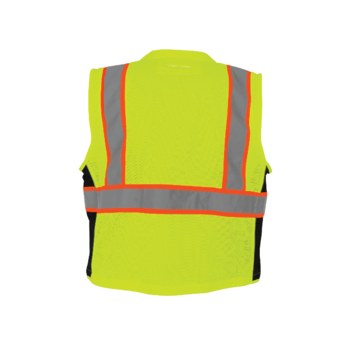 Global Glove FrogWear HV Chaleco de topógrafo de alta visibilidad GLO-079 - tamaño Extrapequeño - Malla Poliéster - Amarillo/verde y naranja de alta visibilidad - ANSI clase 2, tipo R - glo-079 xs
