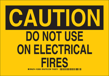 Imágen de Brady B-555 Aluminio Rectángulo Amarillo Inglés Cartel de seguridad eléctrica 126948 (Imagen principal del producto)
